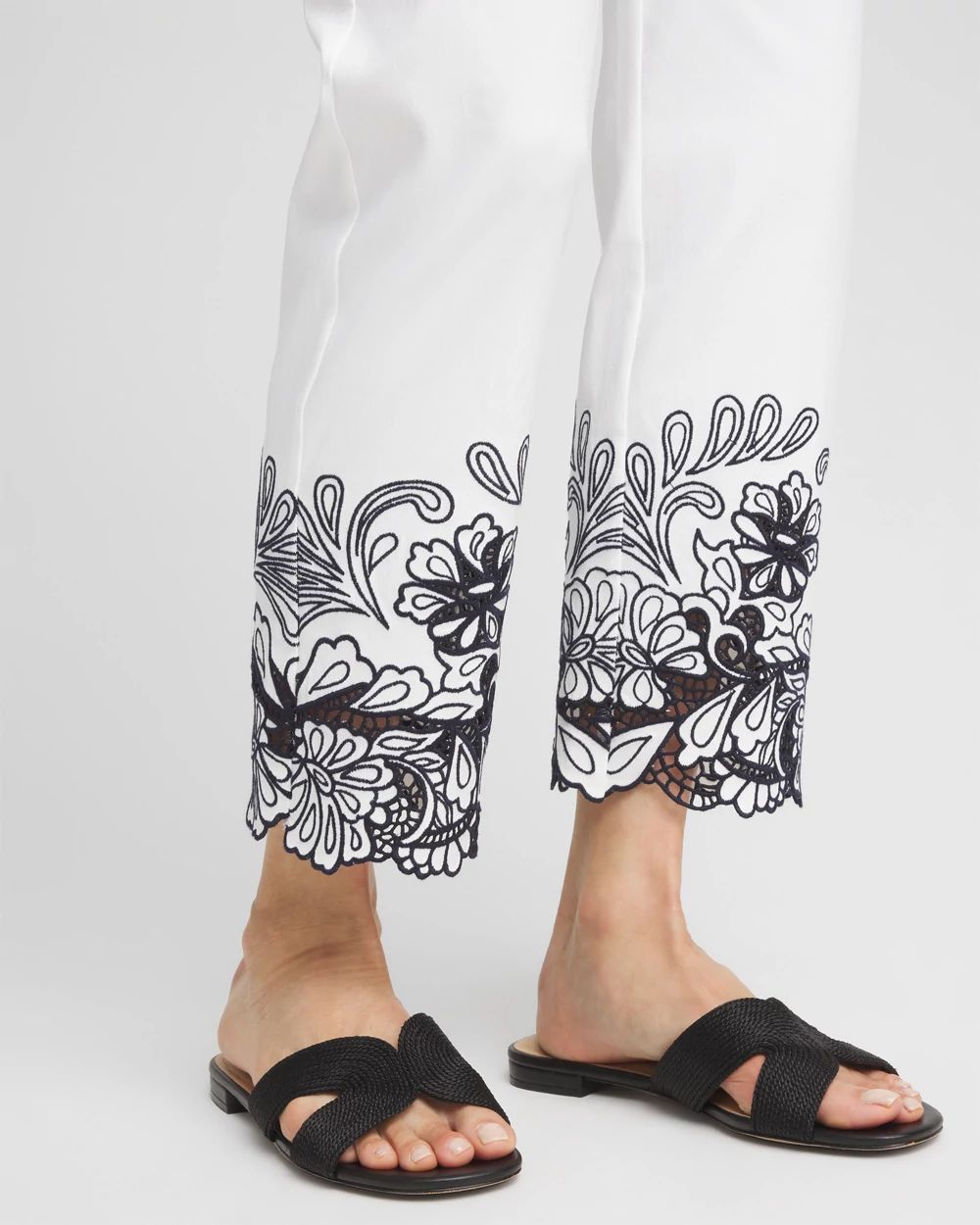 Brigitte™ Lace Embroidered Cropped Pants | Chico's